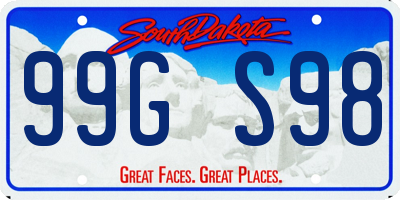 SD license plate 99GS98