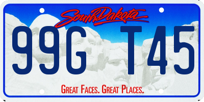 SD license plate 99GT45