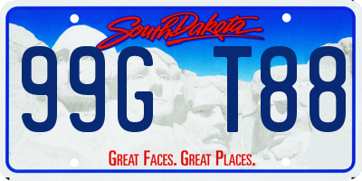 SD license plate 99GT88