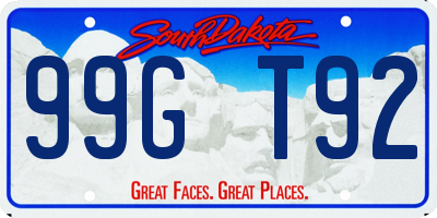 SD license plate 99GT92