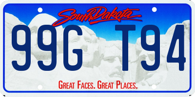 SD license plate 99GT94