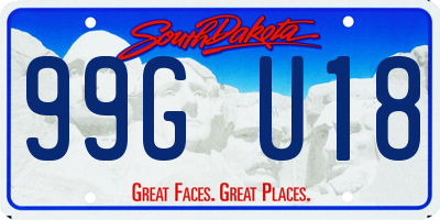 SD license plate 99GU18