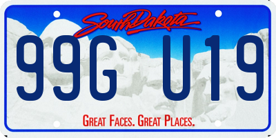 SD license plate 99GU19