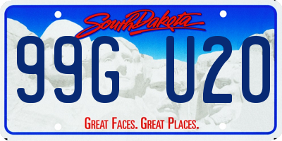 SD license plate 99GU20