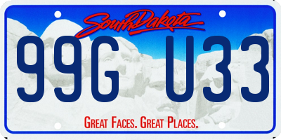 SD license plate 99GU33