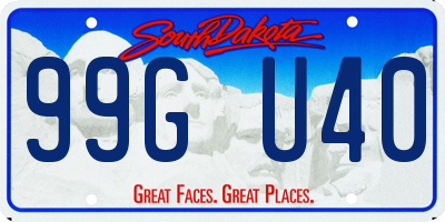 SD license plate 99GU40