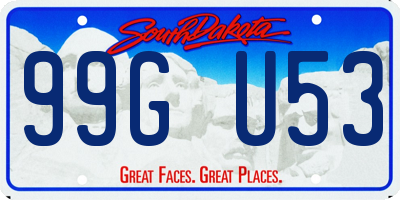 SD license plate 99GU53