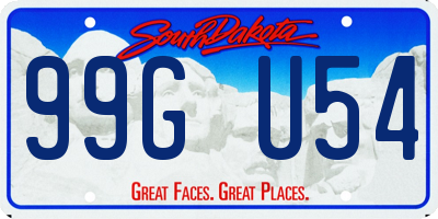 SD license plate 99GU54