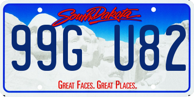 SD license plate 99GU82