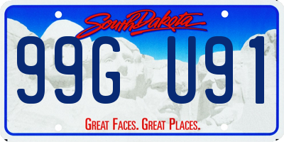 SD license plate 99GU91