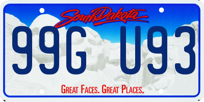 SD license plate 99GU93
