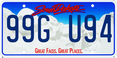 SD license plate 99GU94