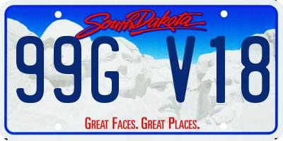 SD license plate 99GV18