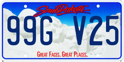SD license plate 99GV25