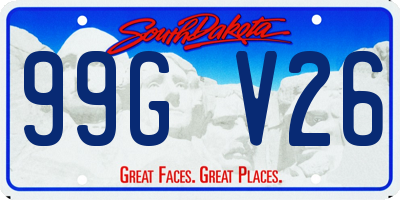 SD license plate 99GV26