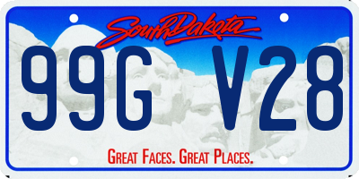 SD license plate 99GV28