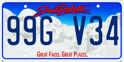 SD license plate 99GV34