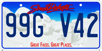 SD license plate 99GV42