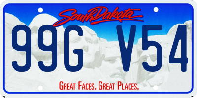 SD license plate 99GV54