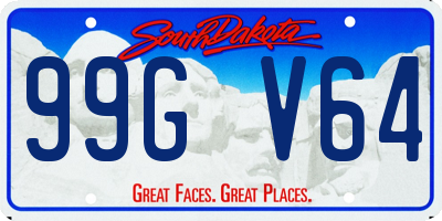 SD license plate 99GV64