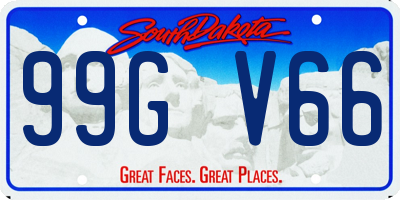 SD license plate 99GV66