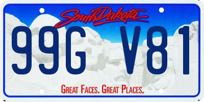 SD license plate 99GV81