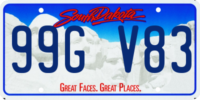SD license plate 99GV83