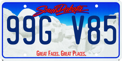 SD license plate 99GV85