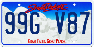 SD license plate 99GV87