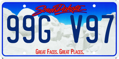 SD license plate 99GV97