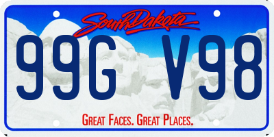 SD license plate 99GV98