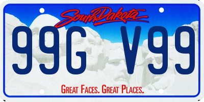 SD license plate 99GV99