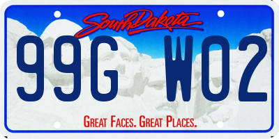 SD license plate 99GW02