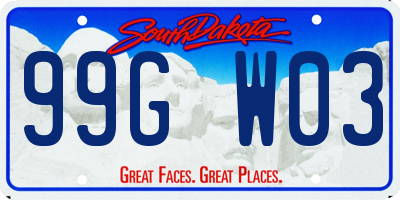 SD license plate 99GW03