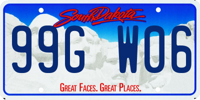SD license plate 99GW06