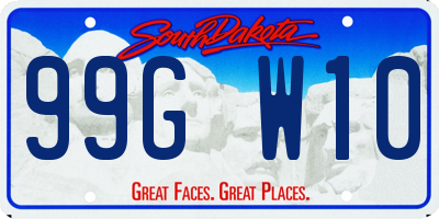 SD license plate 99GW10
