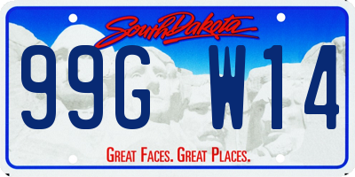 SD license plate 99GW14