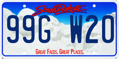SD license plate 99GW20