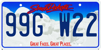 SD license plate 99GW22
