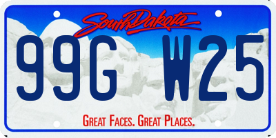 SD license plate 99GW25