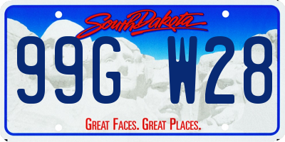 SD license plate 99GW28
