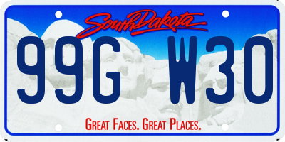 SD license plate 99GW30