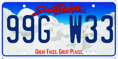 SD license plate 99GW33