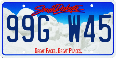 SD license plate 99GW45