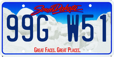 SD license plate 99GW51