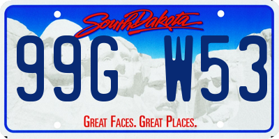 SD license plate 99GW53