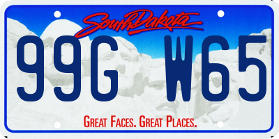 SD license plate 99GW65