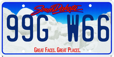 SD license plate 99GW66