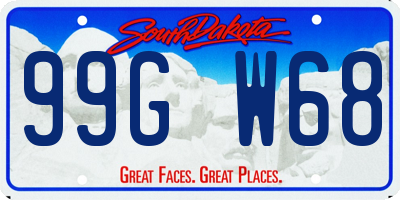 SD license plate 99GW68