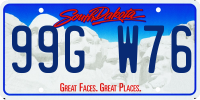 SD license plate 99GW76